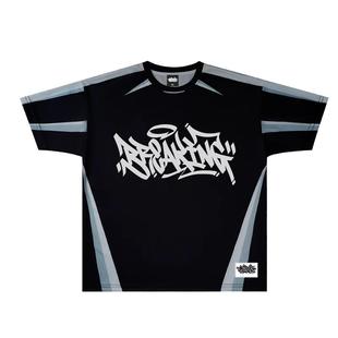 蜜丘琳速干BREAKING涂鸦BBOY小领口短袖街舞嘻哈滑板说唱重磅短袖