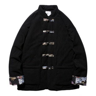 (一整套)冬装加棉加厚棉衣男装中国风中式灯芯绒唐装两件套棉袄