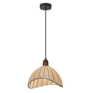 箭牌卧室吊灯2025新款侘寂风创意中古风布艺灯餐厅床头护眼小吊灯