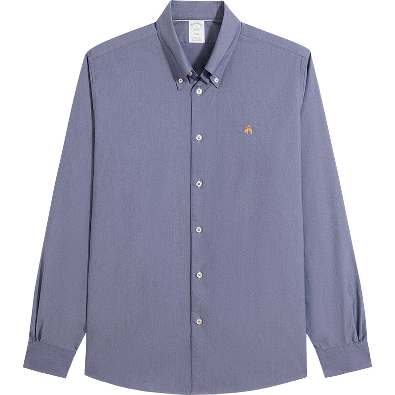 Brooks Brothers/布克兄弟男士秋季牛津纺修身纽扣领经典长袖衬衫
