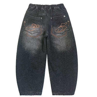 贝田男童冬季加绒加厚牛仔裤