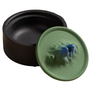 砚台书法专用不干墨带盖陶瓷保湿墨碟可研墨搁笔多功能防蒸发毛笔墨汁墨盒墨海香插砚池墨池千里江山梅林笔庄