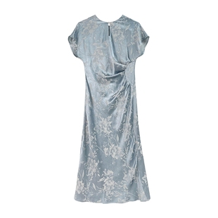 JKJS【碧聆风】人丝提花国风旗袍女新中式连衣裙女夏裙子气质长裙