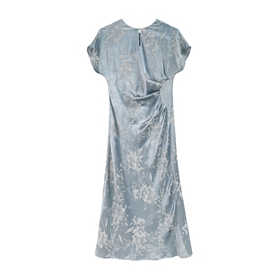 JKJS人丝提花国风旗袍女