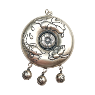 纯银22克足银吉祥如意流苏平安吊坠锁复古民族风吊坠原创设计