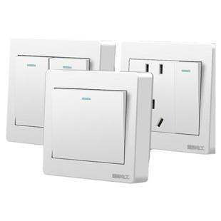 国际电工明装超薄开关插座墙壁明线一开五孔面板多孔家用电源插座