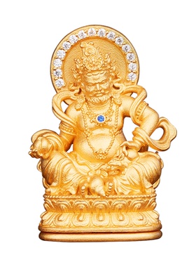 黄财神吊坠银招财前台收银台摆件