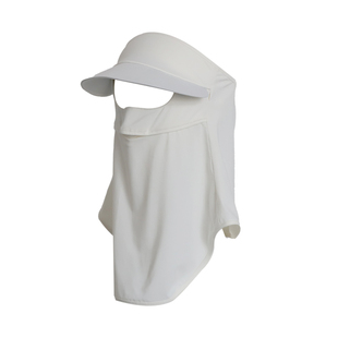 露鼻透气防晒面罩连帽檐脖子脸部耳朵全面防护骑车防紫外线眼镜孔