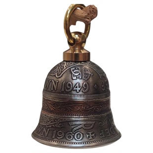 【币风堂】英国两先令半克朗新款硬币铃铛复古车挂件钥匙扣