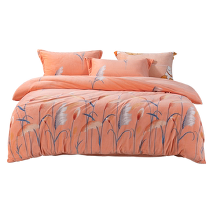 远梦牛奶绒四件套冬季加厚加绒保暖印花家纺法兰绒被套珊瑚绒床单