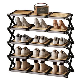 高颜值鞋架家用小窄入户门口多层宿舍出租房简易不占空间折叠鞋柜