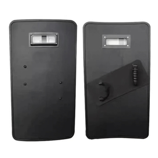 防弹盾牌防爆手持盾防暴防护防身黑色金属PE避弹盾牌安防反恐装备