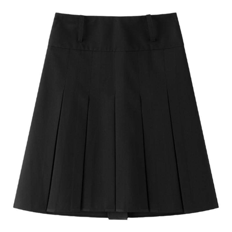 日系JK制服百褶裙女夏校供感黑色中长半身裙黑色显瘦东京岁时记jk
