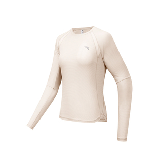 安踏跑步速干T长袖t恤女夏季吸汗透气瑜伽训练服修身打底运动上衣