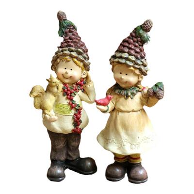 美式复古松果帽情侣装饰复古摆件