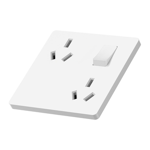 国际电工家用86型一开六孔插座带开关面板错位斜双三孔厨房专用