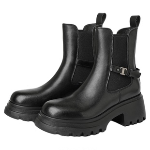 星期六厚底切尔西靴女2025新款秋冬英伦风马丁靴复古短靴烟筒靴子