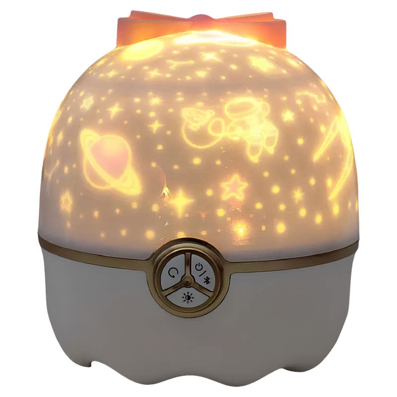 蝴蝶结投影灯星空小夜灯八音盒灯