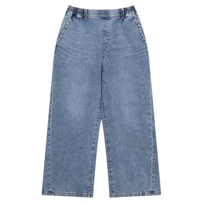 GLOBAL WORK 牛仔裤女2025冬季新款复古水洗蓝慵懒棉质裤子599587