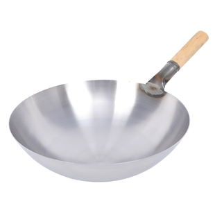 老式加厚厨师商用饭店铁锅家用大马勺炒菜锅燃气灶无涂层不粘炒锅