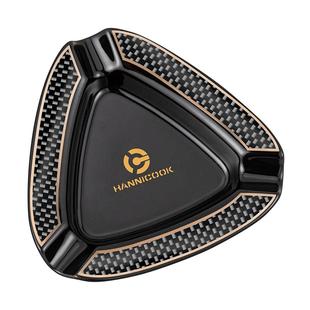 汉尼库克雪茄烟灰缸陶瓷三槽雪茄专用烟灰缸古巴雪茄烟灰缸配件