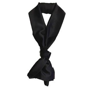 人之初马思纯吴飞飞同款黑色丝巾女小长条飘带围巾2026新款高级感