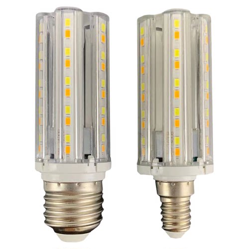 家用螺口led玉米灯12w超亮水晶灯泡小口e14大口e27吊灯光源柱形灯