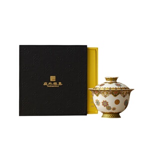 珐琅彩玲珑盖碗高档功夫茶具