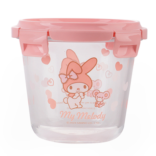 三丽鸥联名圆形玻璃饭盒汤碗外带密封微波炉专用带盖汤杯保鲜酸奶