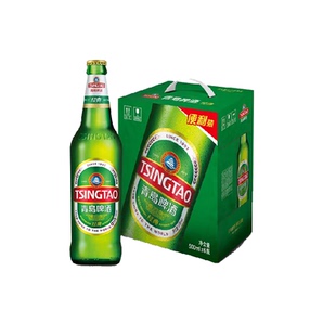 青岛啤酒经典提盒装玻璃瓶便利装口感醇正500ml*6瓶