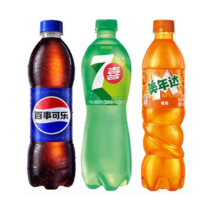 百事可乐600ml*24瓶七喜美年达饮料整箱装聚餐畅饮装瓶装江浙沪皖