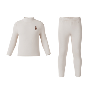 TeenieWeenie儿童内衣套装男女童半高领羊毛秋衣秋裤加厚保暖打底