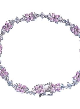 莫桑石粉白钻手链时尚