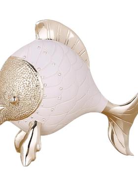 亲吻鱼摆件一对客厅情侣礼物新婚