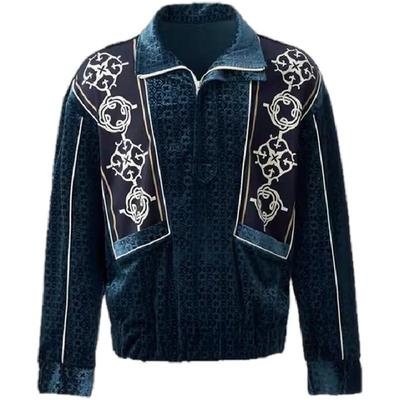 GLACIERBOY|奢华定制网版满印压花暗纹拼条丝绒外套/休闲裤套装