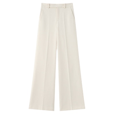 LORRAINES 加厚总裁裤-精英感羊毛高腰垂感显瘦大长腿阔腿西装裤