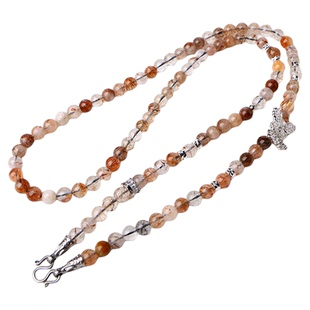 泰伽泰国佛牌链子黑晶超七佛牌链子蝴蝶钛钢M扣银色男女通用款