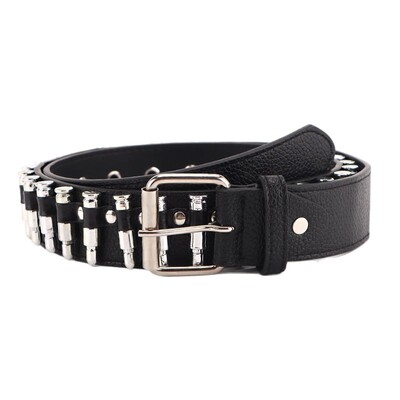 黑色朋克重金属铆钉女腰带