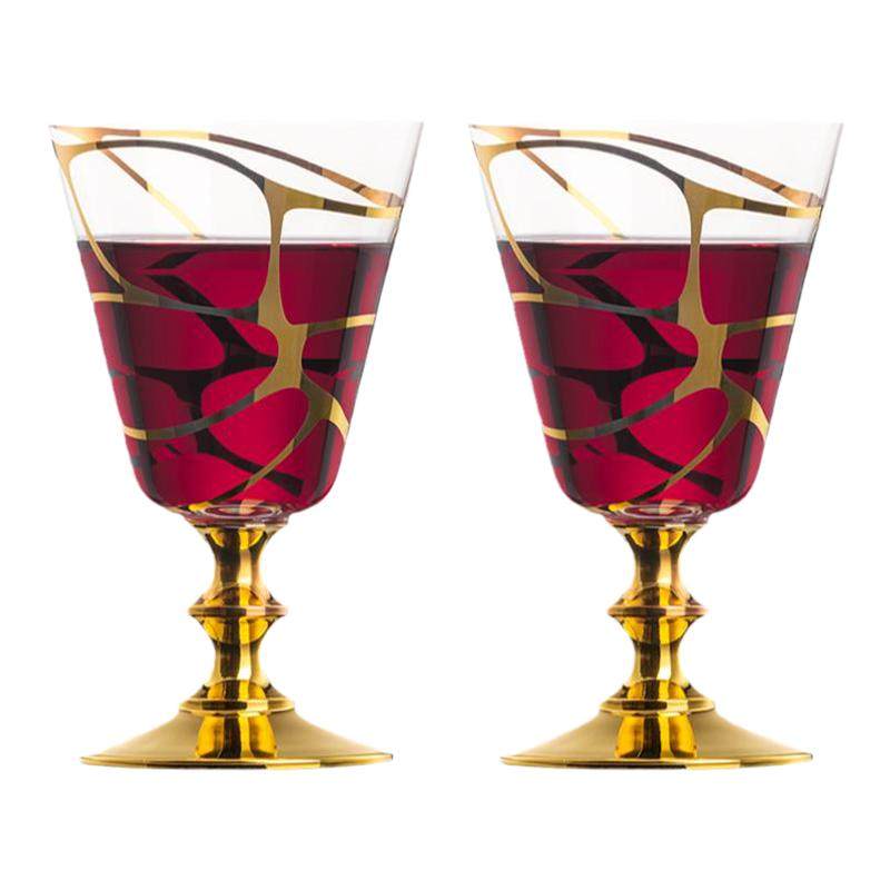 德国进口EISCH进口水晶玻璃描金色红酒杯高档奢华高矮脚葡萄酒杯
