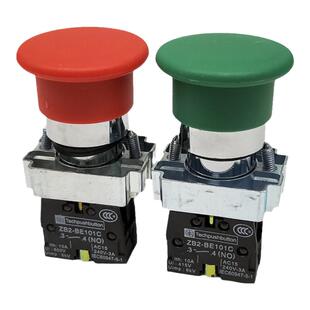 22MM点动XB2-BC31C ZB2-BE101C蘑菇头复位按钮开关绿色一常开