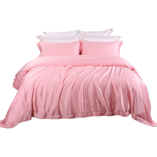 卡撒天娇60支纯棉枕套被套床笠床单纯色酒店长绒棉抗菌防螨四件套