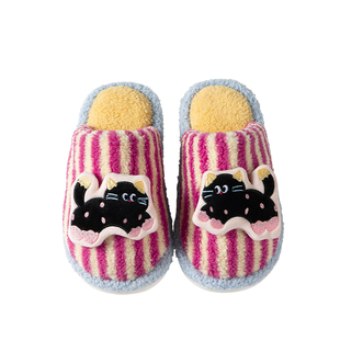 可爱少女心立体小猫棉拖鞋女秋冬2025新款室内家居情侣毛毛拖鞋男