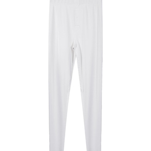 花花公子纯白色秋裤男保暖裤棉裤加绒加厚毛线裤绒裤紧身打底裤女