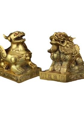 开业礼物客厅貔貅纯铜中式皮丘