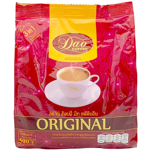 原装进口老挝DAO牌袋装红色装500g600g速溶3合1原味浓香老挝咖啡