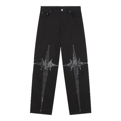 DICETINY贴皮图案牛仔裤