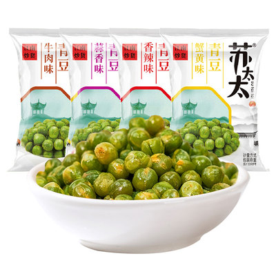 苏太太蒜香青豆豌豆蚕豆瓣炒米零食香辣青豌豆下酒菜小吃零食500g