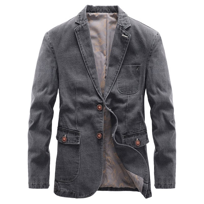 2026秋季男士薄款修身小西装牛仔外套商务休闲夹克潮Men jackets