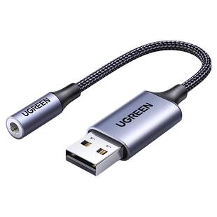 绿联usb转35mm音频线耳机孔麦克风音响耳麦二合一笔记本台式机电脑接口转接头typec转换器3.5毫米aux外置声卡