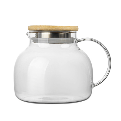 高硼硅耐高温玻璃水壶带盖带手柄